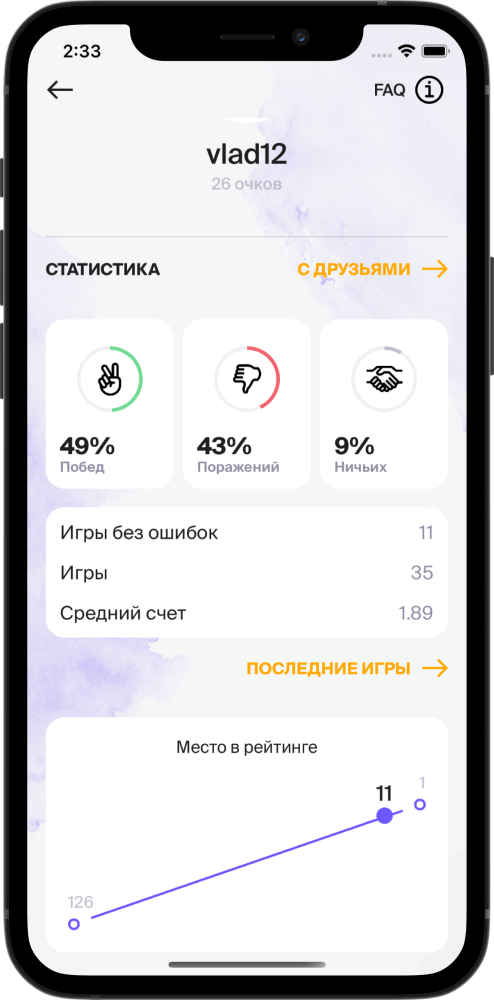 Рейтинг в приложении в приложении Bela Quiz 