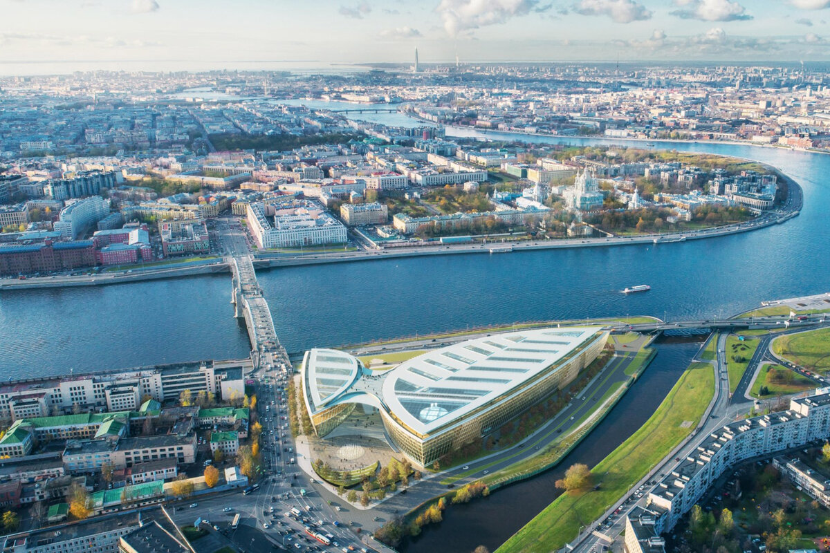 Охтинский мыс с проектом "хрустальные корабли