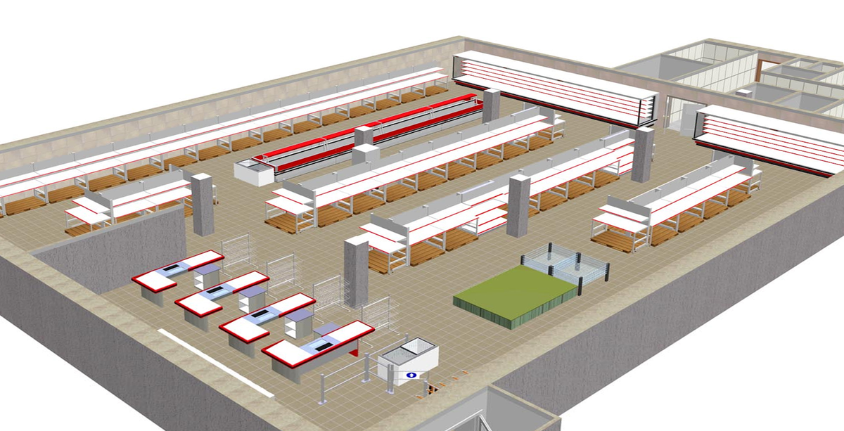 расстановка торгового оборудования в магазине