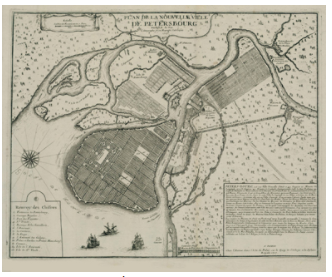 Карта Санкт-Петербурга 1717 г. Источник: Newhollandsp.ru