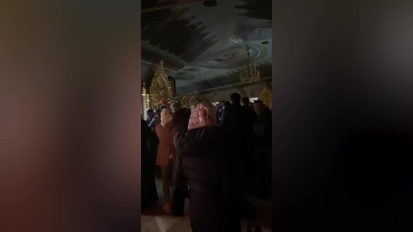 В Киево-Печерской лавре спели песню в поддержку России. Видео © Facebook (запрещён на территории РФ) / mykhailo.omelian