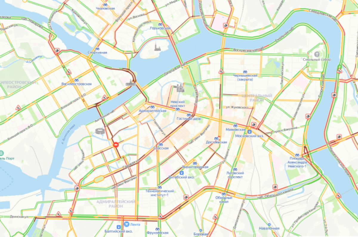    Пробки в Петербурге к вечеру 26 декабря могут достигнуть 9 баллов