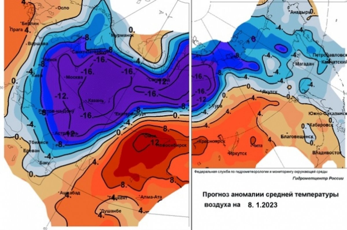    В центр России, в том числе в Тверскую область, идут аномальные морозы