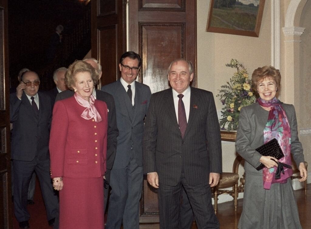 Маргарет Тэтчер, Михаил и Раиса Горбачевы. Лондон, 1984 год 