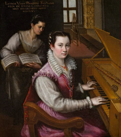 Автопортрет со спинетом и служанкой. 1577