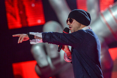    Ведущий Дмитрий Нагиев на репетиции четвертьфинала шоу "Голос" в Москве. ©Евгений Одиноков РИА Новости