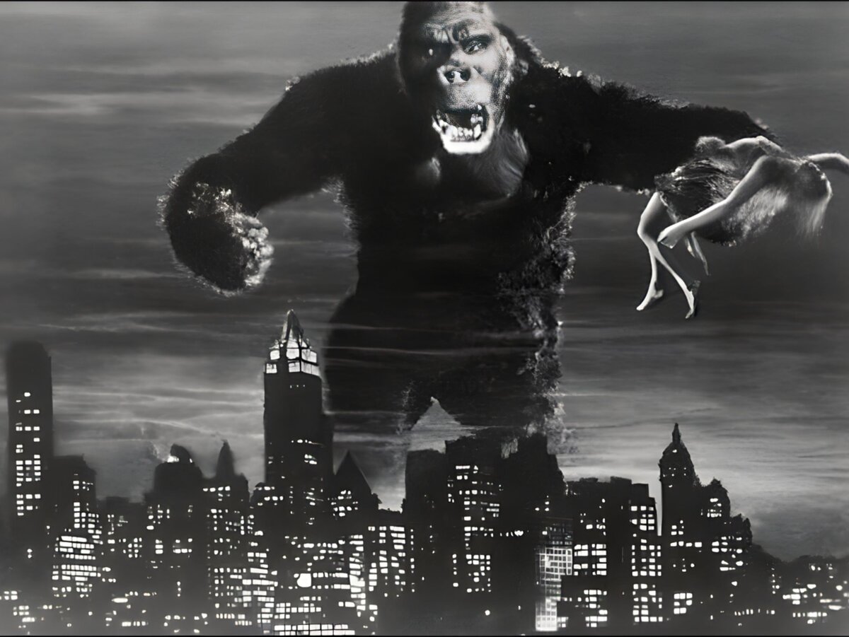Кадр из фильма «Кинг-Конг», 1933 год, режиссеры Мэриан К.Купер, Эрнест Б.Шодсан