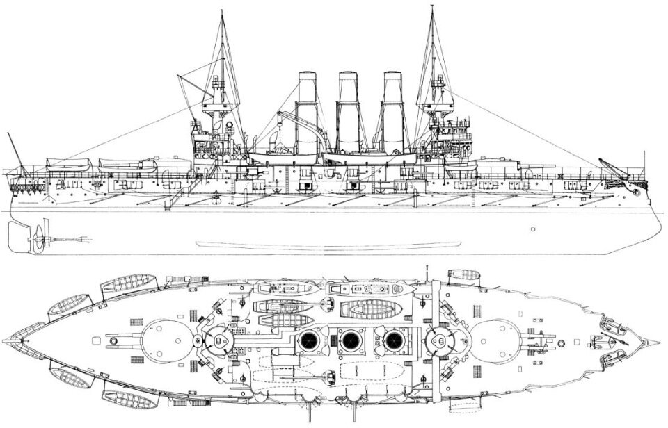 Эскадренный броненосец евстафий чертежи