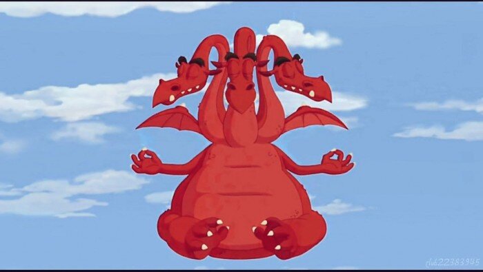 (Горыныч, постигший Дзен... Изображение находится в свободном доступе в интернете)