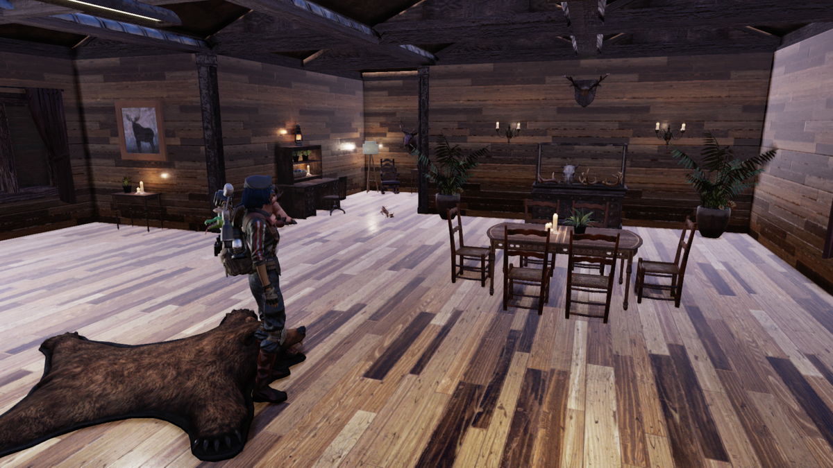 Внутреннее убранство в стиле "Охотничьего домика" - скриншот из игры Fallout 76