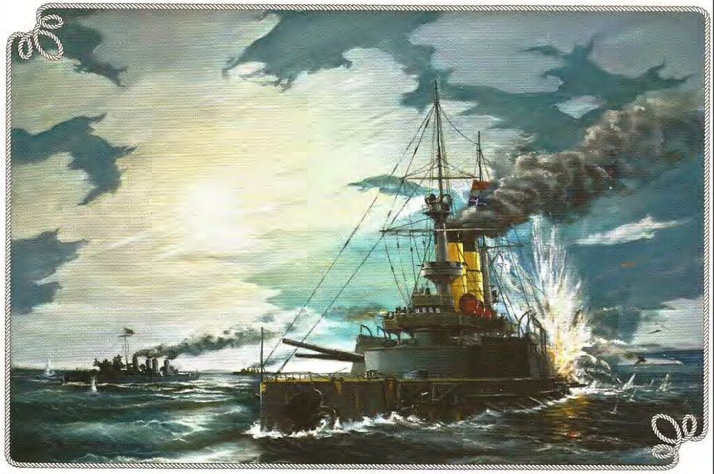 Торпедирование эскадренного броненосца "Сисой Великий" в Цусимском бою