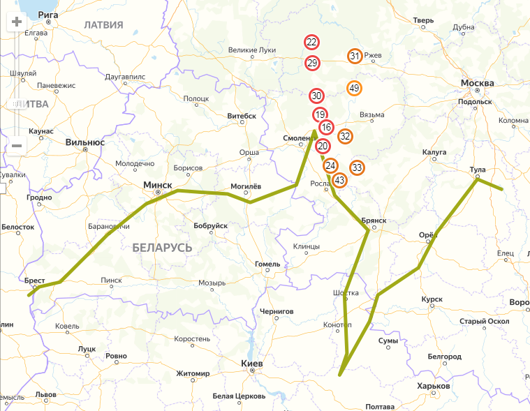 Путь танковой армии Гудериана, рисунок Автора