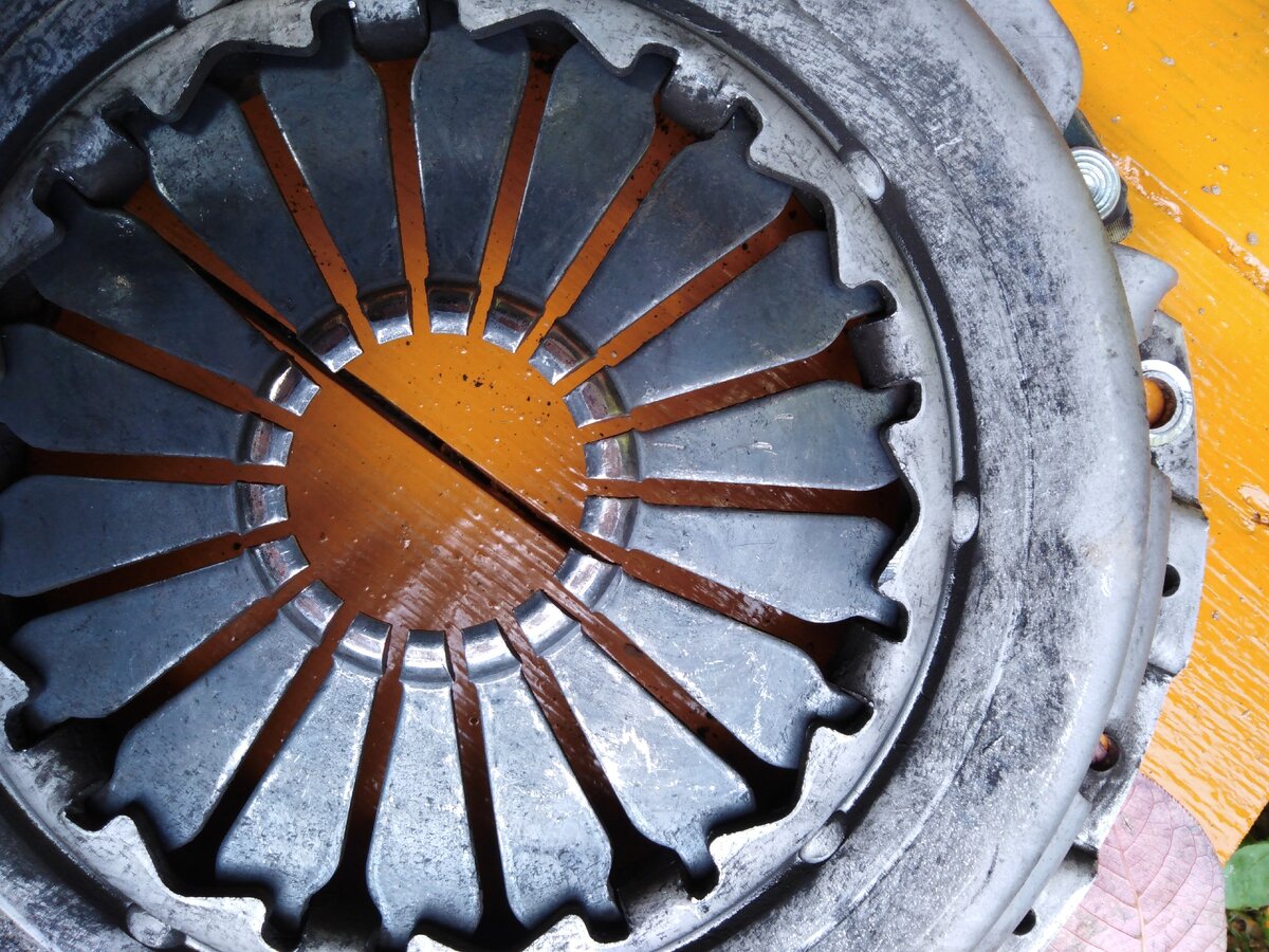 Корзина сцепления, лепестками вверх. 