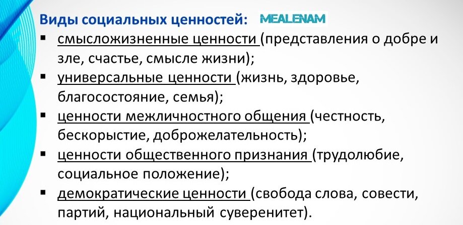 3 примера социальных ценностей Структура социальных ценностей