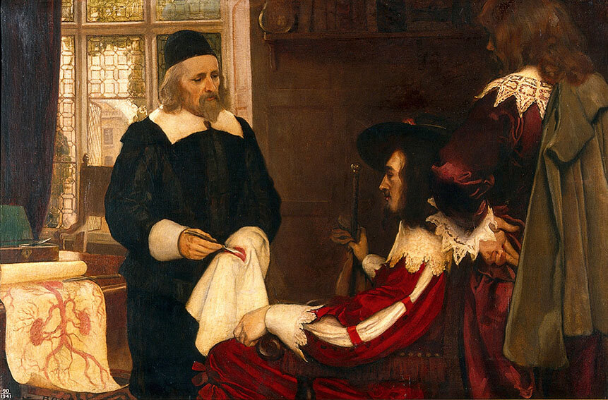 Эрнест Борд. «Уильям Гарвей демонстрирует Карлу I свою теорию циркуляции крови» (после 1912)