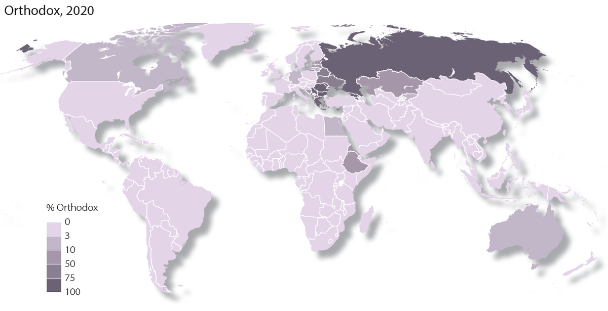 Православие карта распространения