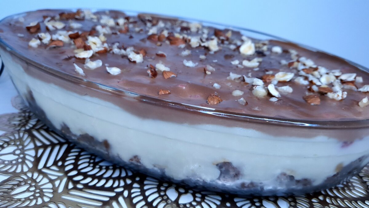 ТРАЙФЛ  "МИЛКА"

Трайфл — блюдо английской  кухни представляющее собой десерт из бисквитного теста (часто смоченного хересом или вином) с заварным кремом.  Перечисленные ингредиенты, как правило, расположены в трайфле послойно.
В самом раннем сохранившемся рецепте трайфла, датированном 1596 годом.


Ингридиенты:

🔸️Для бисквита
Мука - 200 гр
Какао - 40 гр
Разрыхлитель - 1 ч л
Сода - 1 ч л
Яйцо - 2 шт
Соль - щепотка 
Сахар - 220 гр
Молоко - 150 мл
Растительное масло- 50 мл
Кипяток - 180 мл

Яйца взбить с сахаром до пышной пены, добавить растопленное масло и теплое молоко , продолжайте взбивать , добавить все сухие ингридиенты и взбивать на медленных оборотах , в конце влейте китяток и немного взбейте , тесто вылить в тефлоновую форму и выпекать при 180° 30- 35 мин.

🔸️Ганаш:
Сливки 33% - 250 мл
Шоколад - 250 гр

Шоколад поломать на дольки , если это плитка , добавить сливки и на медленном огне томить, до расстворения шоколада.

🔸️Крем дипломат:
Молоко - 500 мл
Яйцо - 4 шт
Сахар - 150 гр
Крахиал - 35 гр
Мука - 35 гр
Масло сливочное - 50 гр
Сливки - 33% - 250 мл

В молоко добавить все  ингридиенты и перемешать чтобы не было комочков,  варить до загустения , добавить масло , перемешать,  накрыть пленкой в контакт и остудить. 
В холодный крем добавить сливки , взбить 2- 3 мин.крем готов.

В стеклянную форму покрошить бисквит немного пропитать теплым молоком , выложить тонко нарезанный банан, далее выкладываем крем , можно выложить на крем замороженную малину , притопить её в крем, убрать пирожное в морозильник на 5 мин. И сверху полить ганаш , украсить молотым орехом.
Пирожное готово.
ПРИЯТНОГО АППЕТИТА. 

#рецепт#трайфл#английская#кухня#милка#нежный#воздушный#вкус#насыщенного#шоколада#zuppa#inglese#вкусно#футблогер#готовимсВикой#vladimirowna86