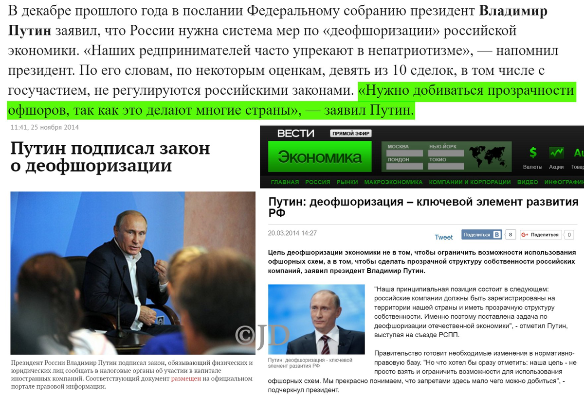 Проект закона о деофшоризации