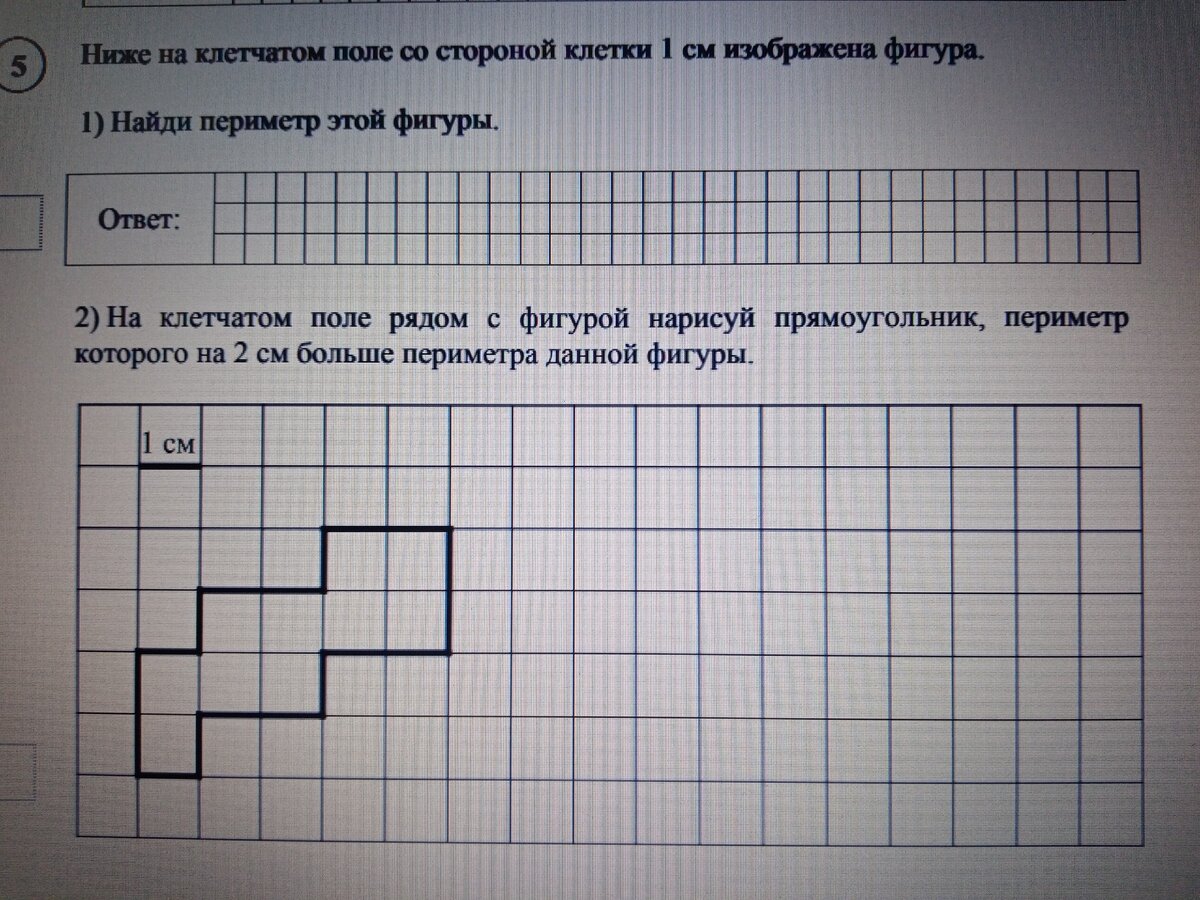 На клеточном поле рядом с прямоугольником