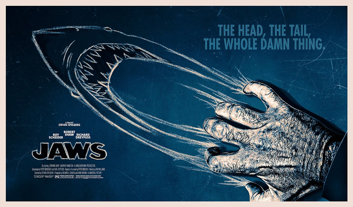Челюсти. Ещё раз - за постеры спасибо сайту https://disgustingmen.com. Ниже будет ещё галерея с оригинальными афишами.