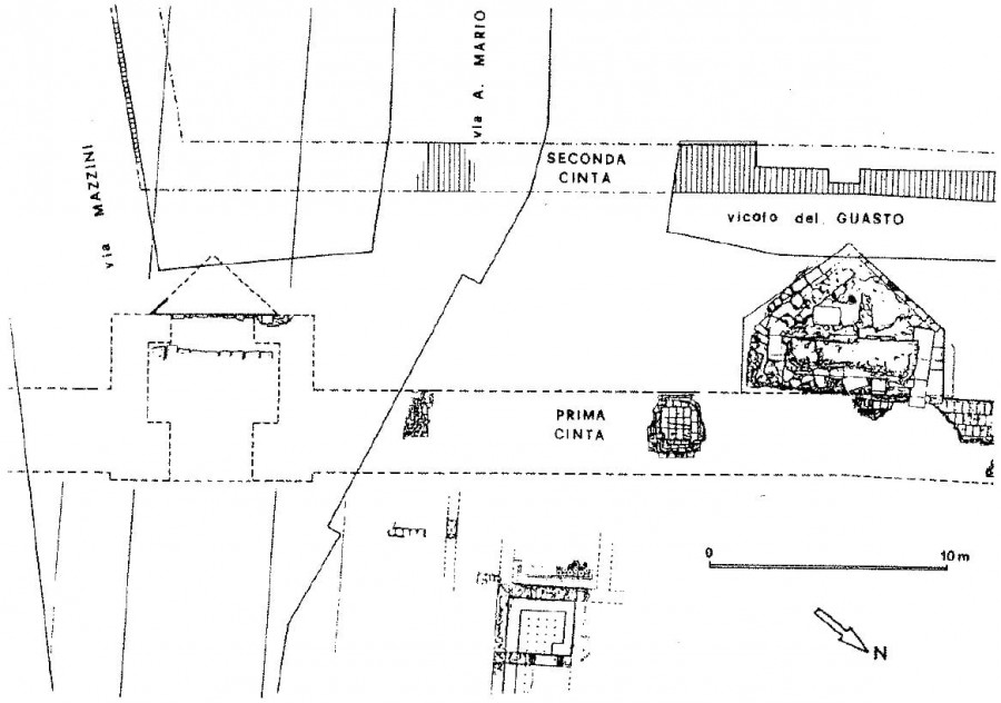 Один из участков римских стен Вероны, исследованный археологами