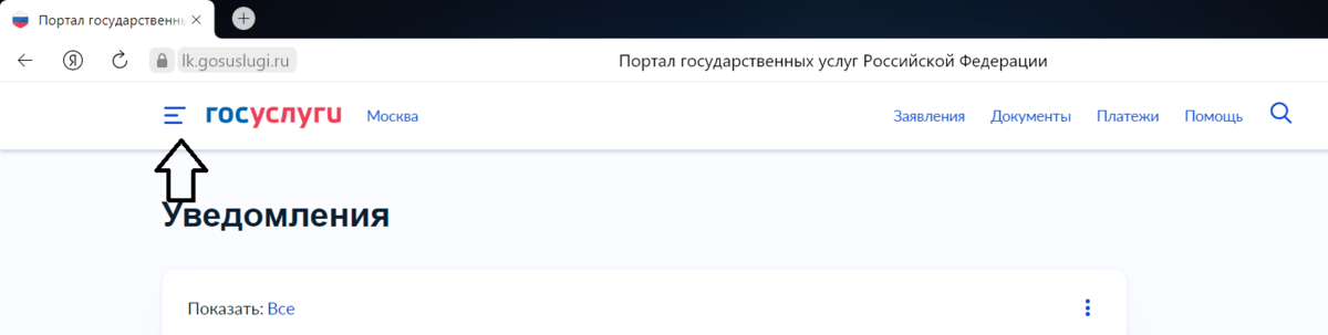 Сайт Госуслуги