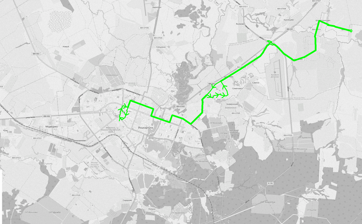 Автобусный маршрут №10. Разработка Поспехова И.А., 2020 г.