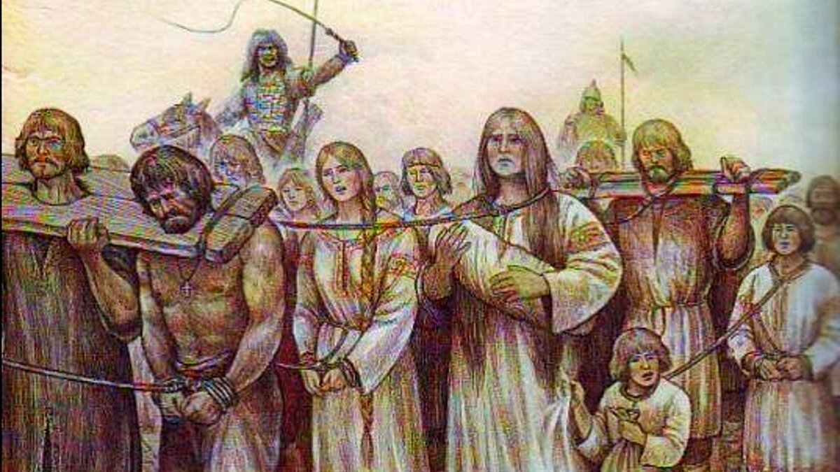 Пленники вели