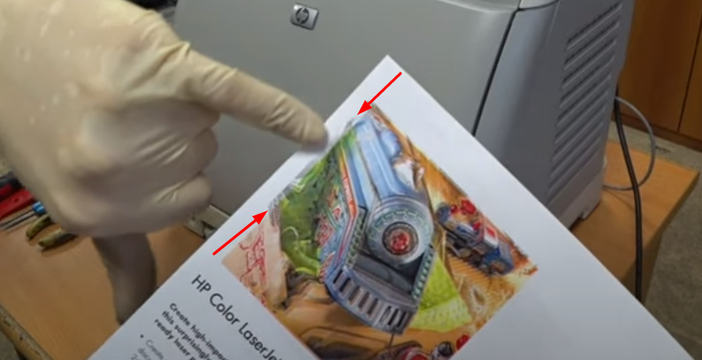 Цветное изображение сдвинуто по отношению к черной составляющей