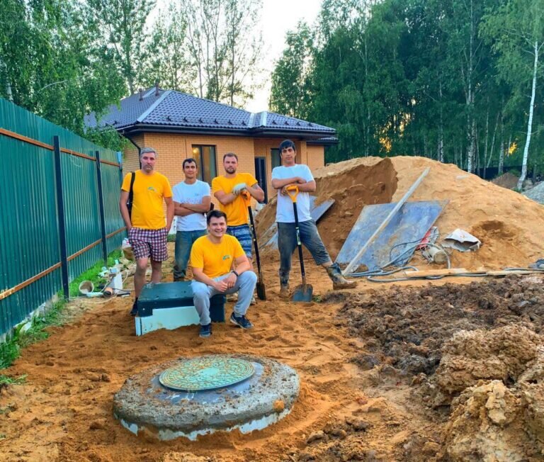 Установка Евробион 5 с дренажным колодцем. Домодедовский р-н