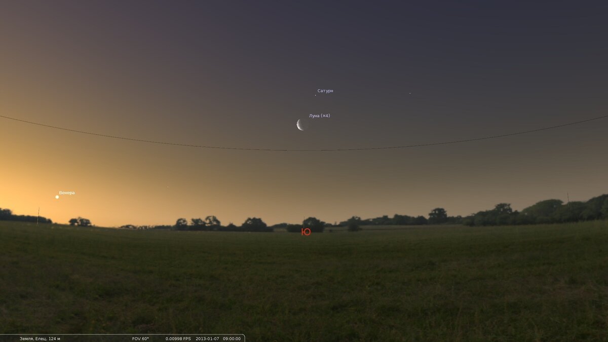 Венера видна утром, а ночью видны Марс, Юпитер и Сатурн. Уран и Нептун не видны невооруженным глазом никогда