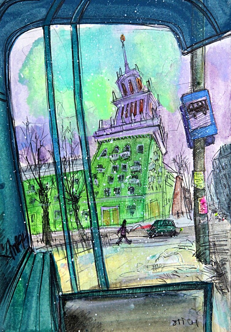 Дзержинск. Дом со шпилем.Москва .  