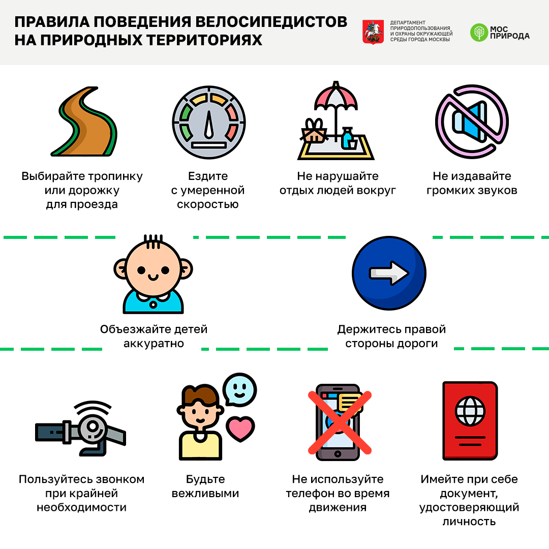 Мосприрода призывает велосипедистов беречь природу и соблюдать правила  дорожного движения | Природа Москвы | Дзен