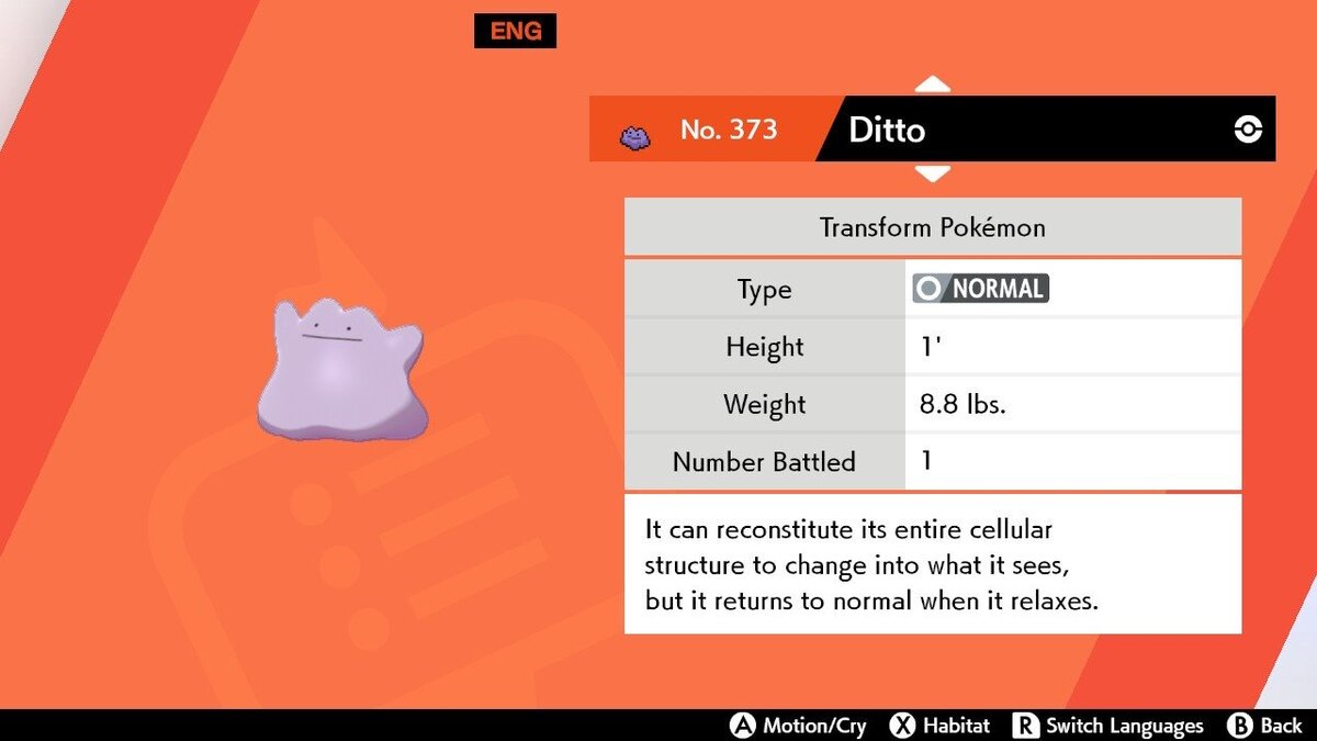 Ditto в Pokemon Sword and Shield