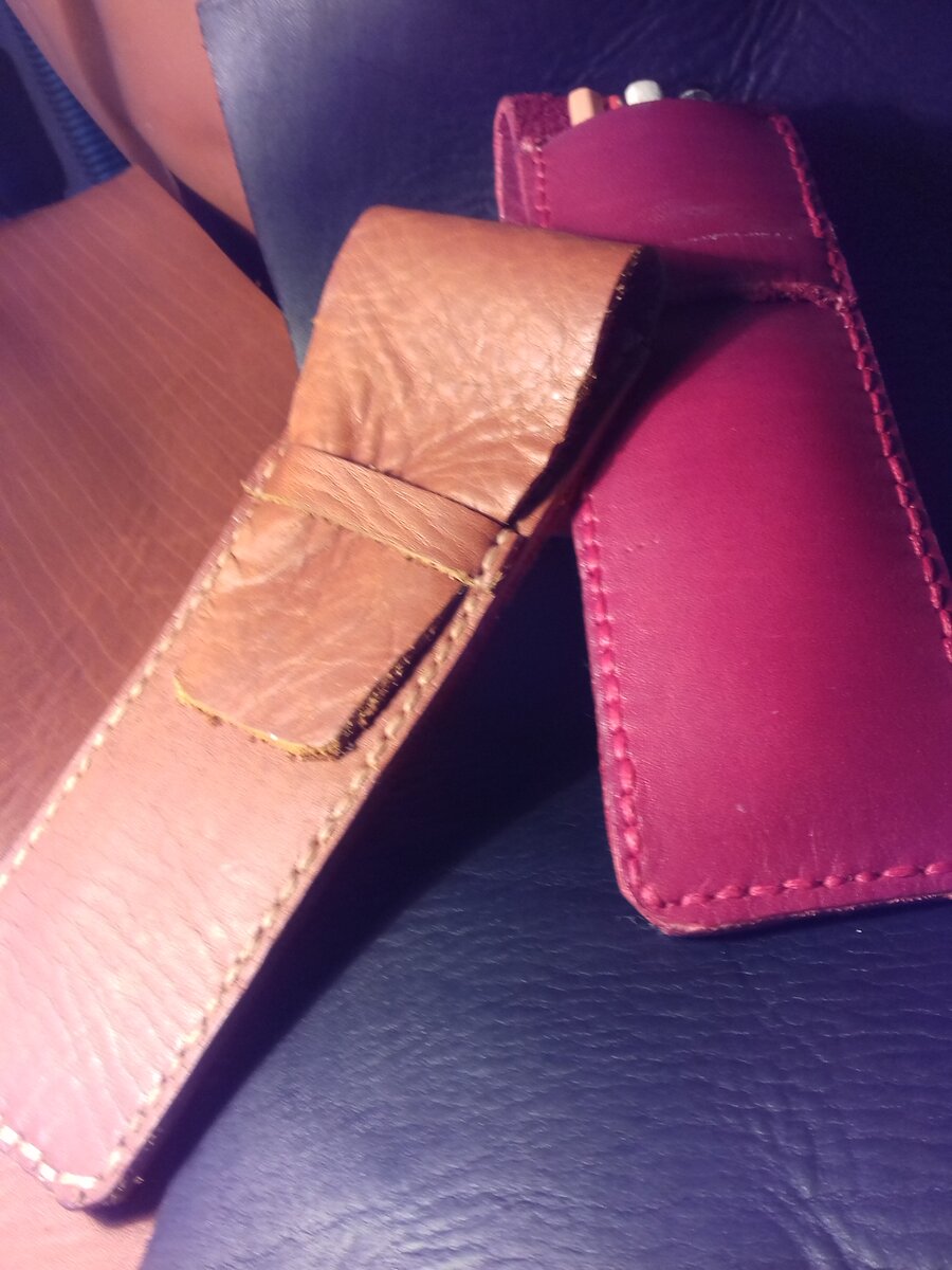 Одни из первых изделий (пеналы для карандашей)