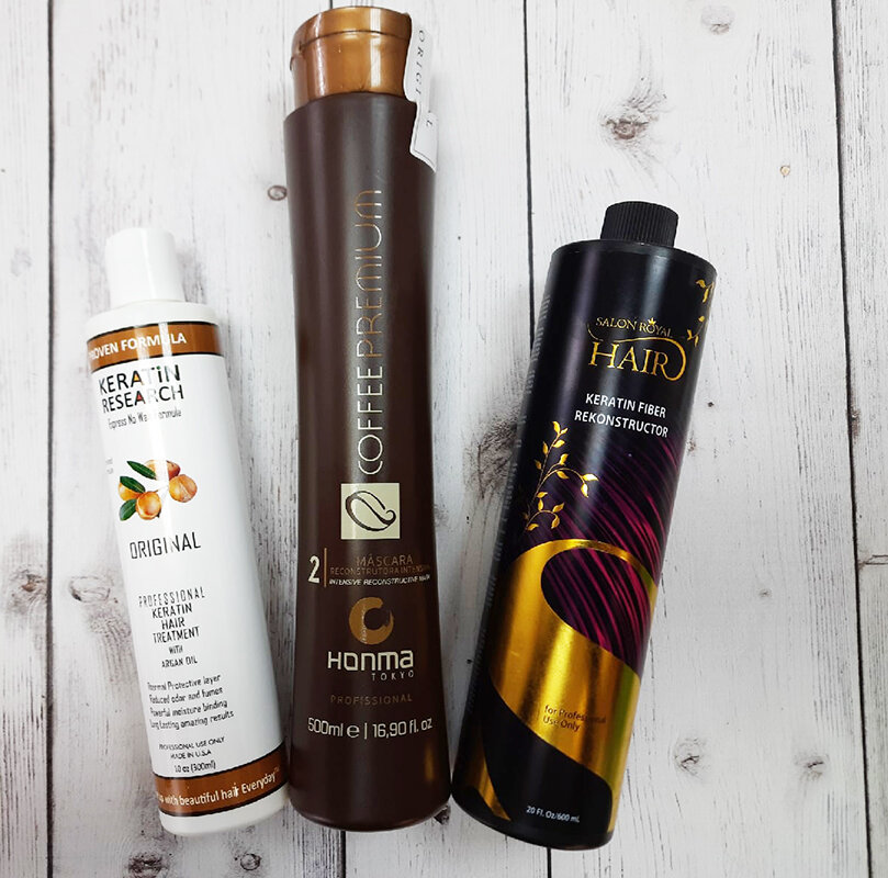 Кератиновые составы - Keratin Research, Honma Tokyo Coffe Premium, Salon Royal Hair
