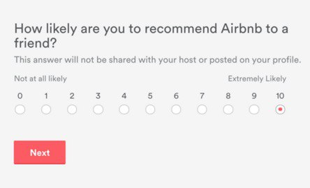 NPS опрос в Airbnb 