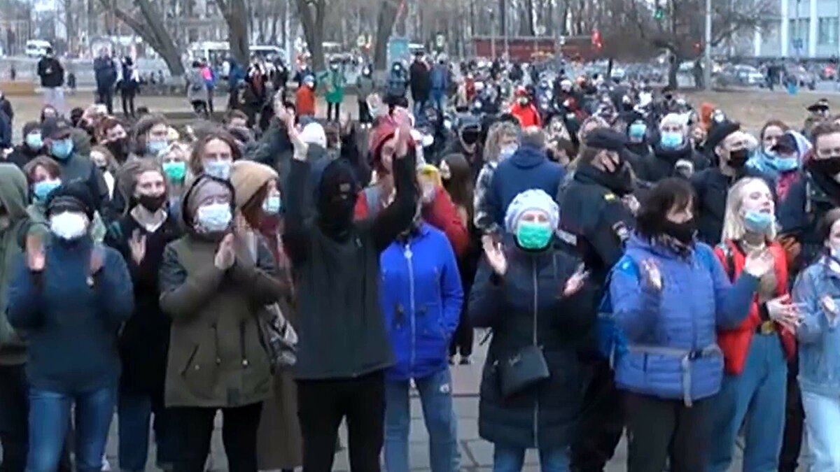 Митинг 21 апреля. Скриншот с видео