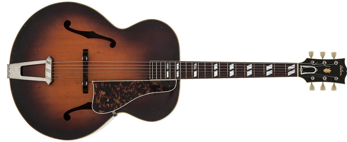 Акустическая джазовая гитара Gibson L7 (1942 г.) Подобные инструменты, в том числе и со звукоснимателями, выпускались Gibson с середины 30-х прошлого века 