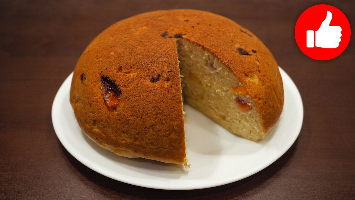 Фруктовый пирог на кефире в мультиварке