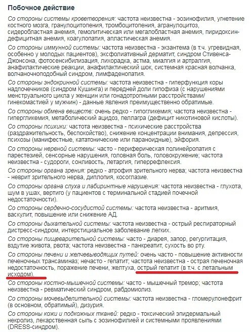 Побочные действия изониазида