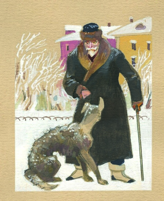 Фальшивый добряк. Доверчивый Шарик думает, что Филипп Филиппыч его пожалел, а тому  просто нужно  животное для  "острого" опыта.