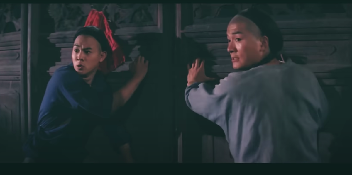 Кадры из фильма "Храм Шаолинь" с Джетом Ли (слева)