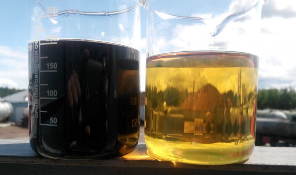 Разные виды жидкого печного топлива.