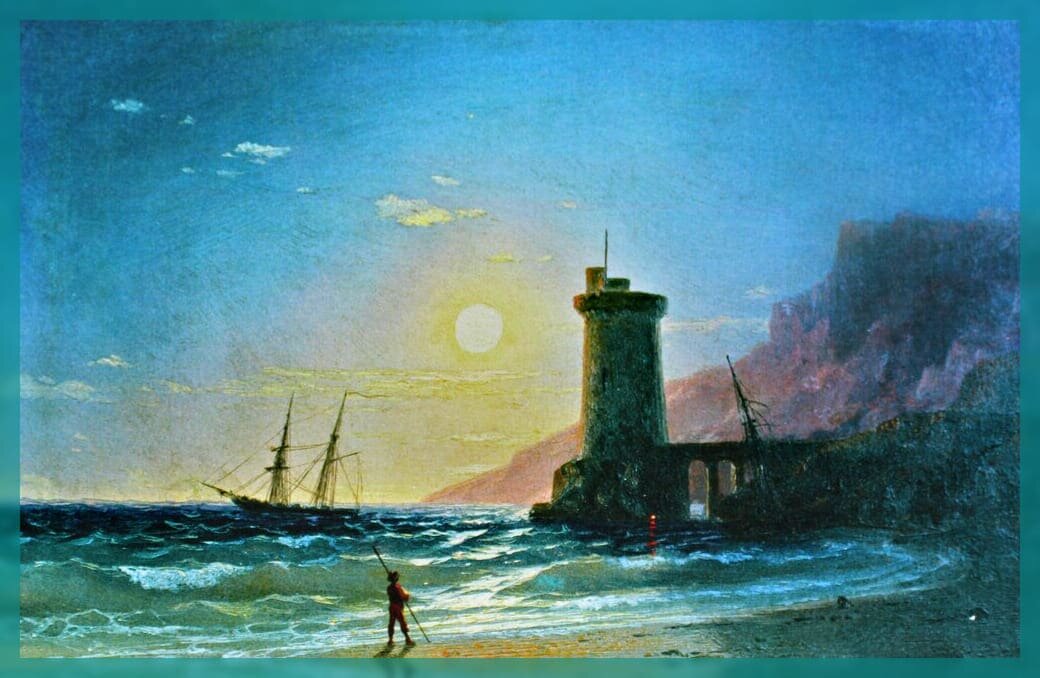 "Морской вид при луне." 1849
