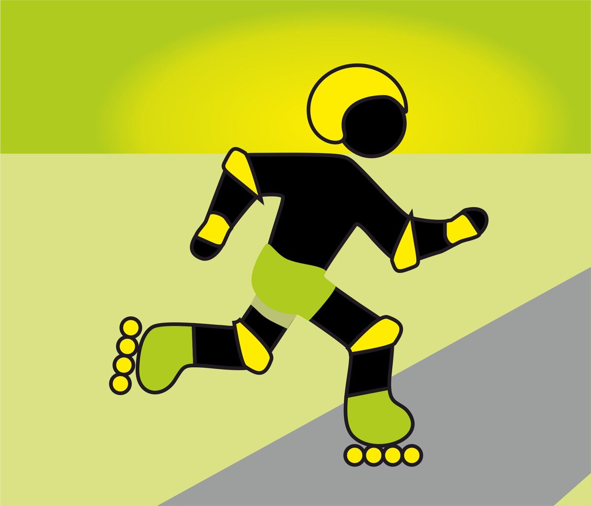 Экипировка для роликов. Моя собственная иллюстрация.