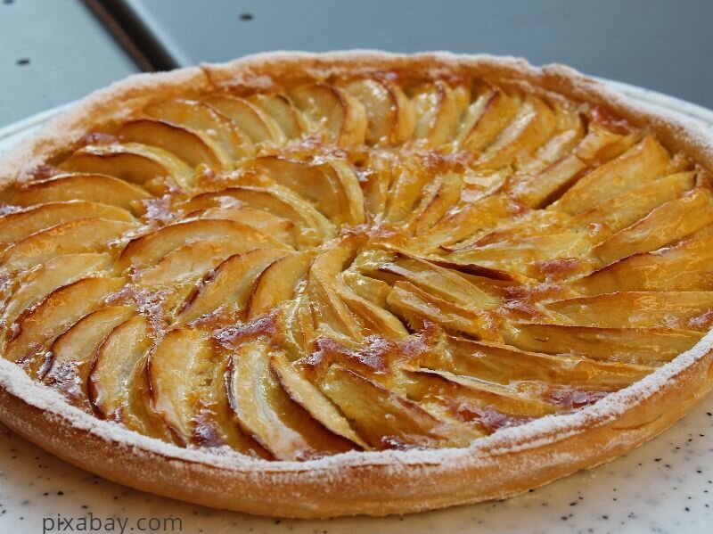 творожно - яблочный пирог.