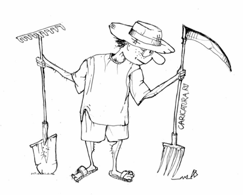 Дачники схема. Грабли карикатура. Грабли рисунок. Лопата карикатура. Рисование лопата и грабли.
