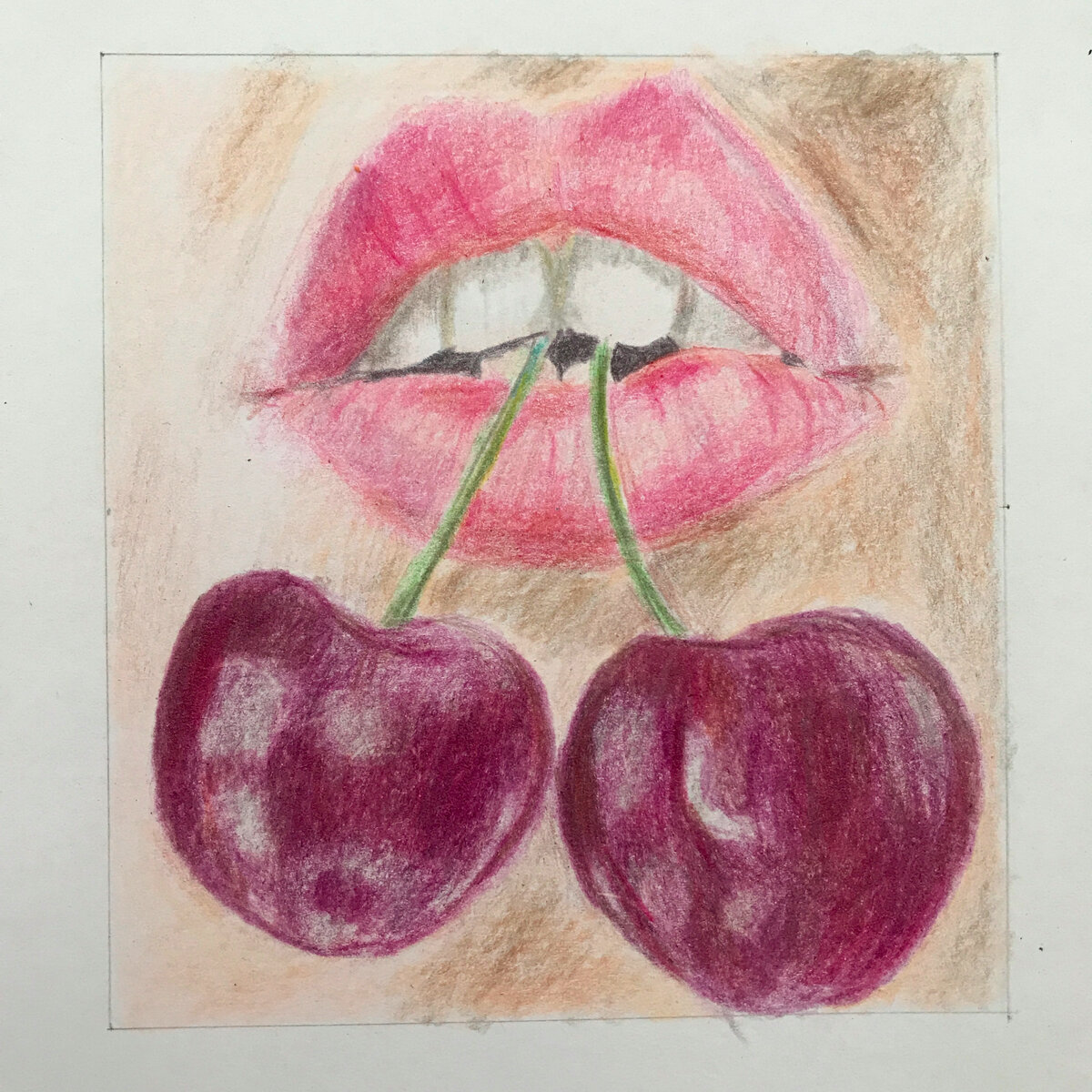 Я только учусь рисовать) цветные карандаши, бумага и большая благодарность учителю за терпение