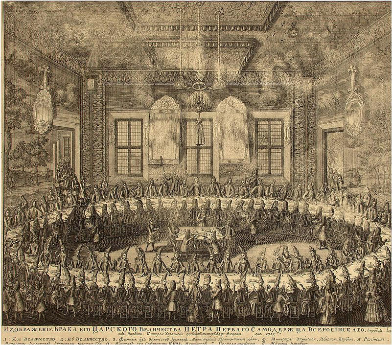 Алексей Фёдорович Зубов. Свадьба Петра I и Катерины Алексеевны в 1712 году. 1712 г.